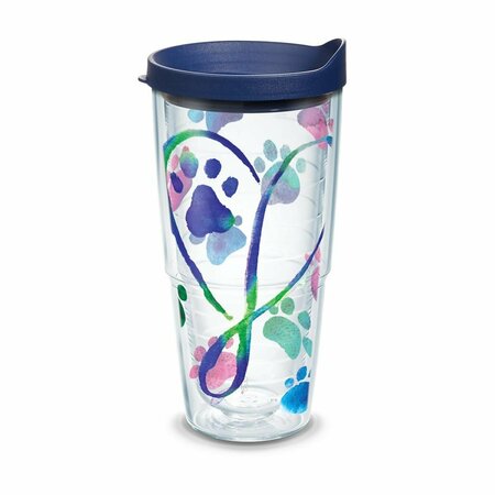 ALIMENTACION Dog Paws Script Heart Tumbler - Navy - 24 oz AL2961761